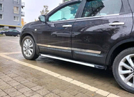 Nissan Qashqai 2010-2014 гг. Дверные молдинги Carmos (4 шт, нержавейка) Carmos, +2 (длинный) фото 4