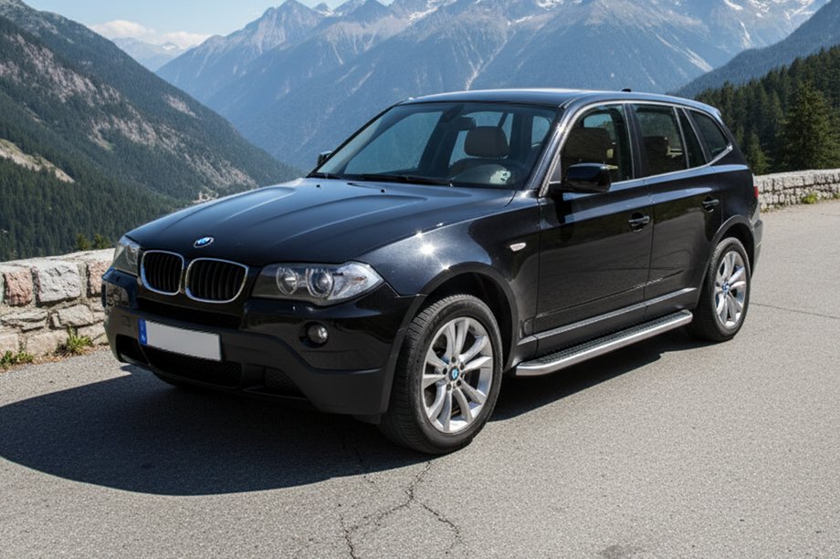 BMW X3 E83 2003-2010 гг. Боковые Подножки Tayga Grey (2 шт., Алюминий) Image