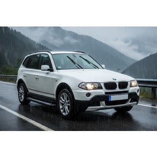 Боковые Подножки Vision New Black (2 шт., Алюминий) BMW X3 E83 2003-2010 гг. фото 1