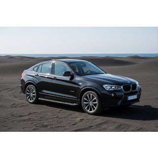 Боковые Подножки Allmond Black (2 шт., Алюминий) BMW X4 F26 2014-2018 гг. фото 1