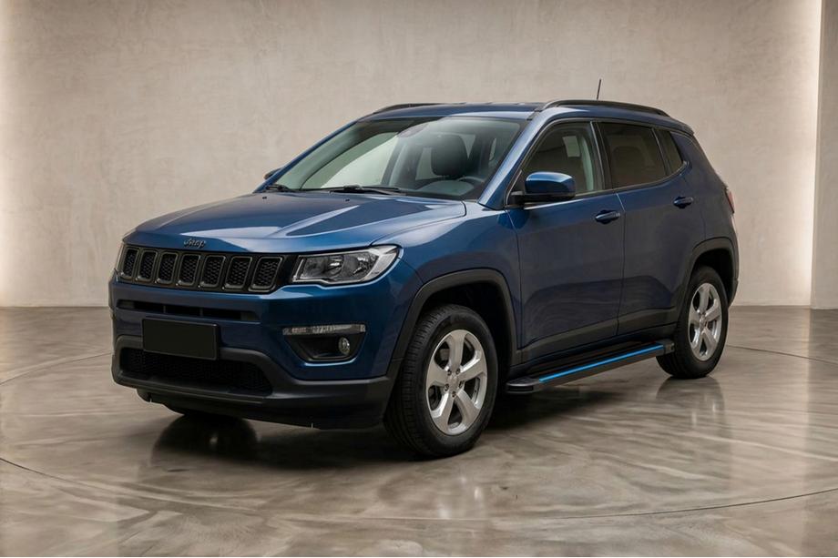 Jeep Compass 2016- гг. Боковые Подножки Maya Blue (2 шт., Алюминий) Image