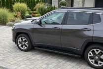 Jeep Compass 2016- гг. Боковые Подножки Allmond Black (2 шт., Алюминий) фото 1