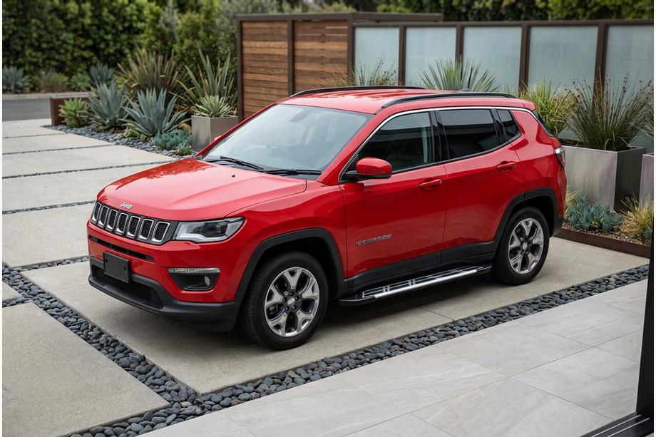 Jeep Compass 2016- гг. Боковые Подножки Sunrise (2 шт., Алюминий) Image