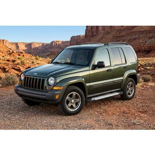 Боковые пороги Allmond Grey (2 шт., алюминий) Jeep Cherokee/Liberty 2002-2007 гг. фото 1