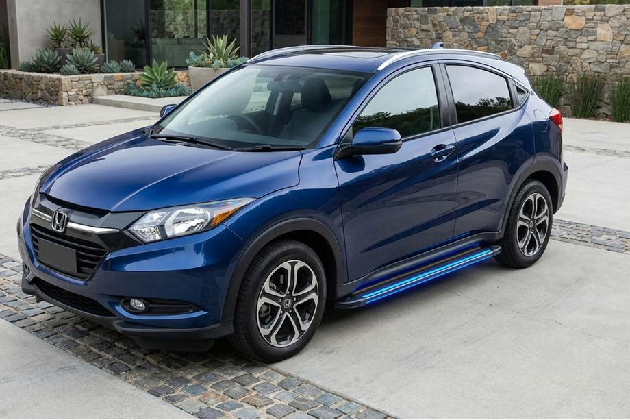Honda HR-V 2014-2021 гг. Боковые Подножки Maya Blue (2 шт., Алюминий) Image
