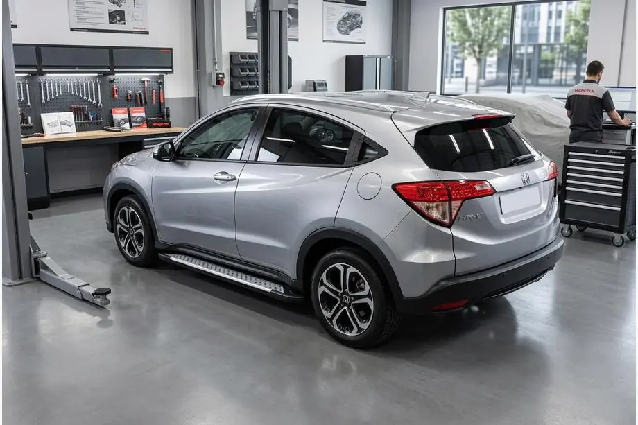 Honda HR-V 2014-2021 гг. Боковые пороги Allmond Grey (2 шт., алюминий) Фото 2