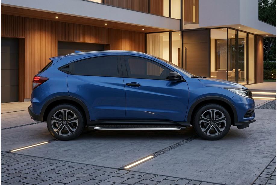 Honda HR-V 2014-2021 гг. Боковые Подножки BlackLine (2 шт., Алюминий) Фото 1