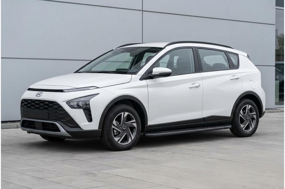Hyundai Bayon 2021- гг. Боковые Подножки Bosphore Black (2 шт., Алюминий) Image