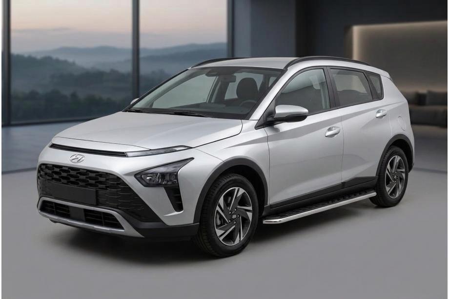 Hyundai Bayon 2021- гг. Боковые Подножки Maydos V1 (2 шт., Алюминий) Image