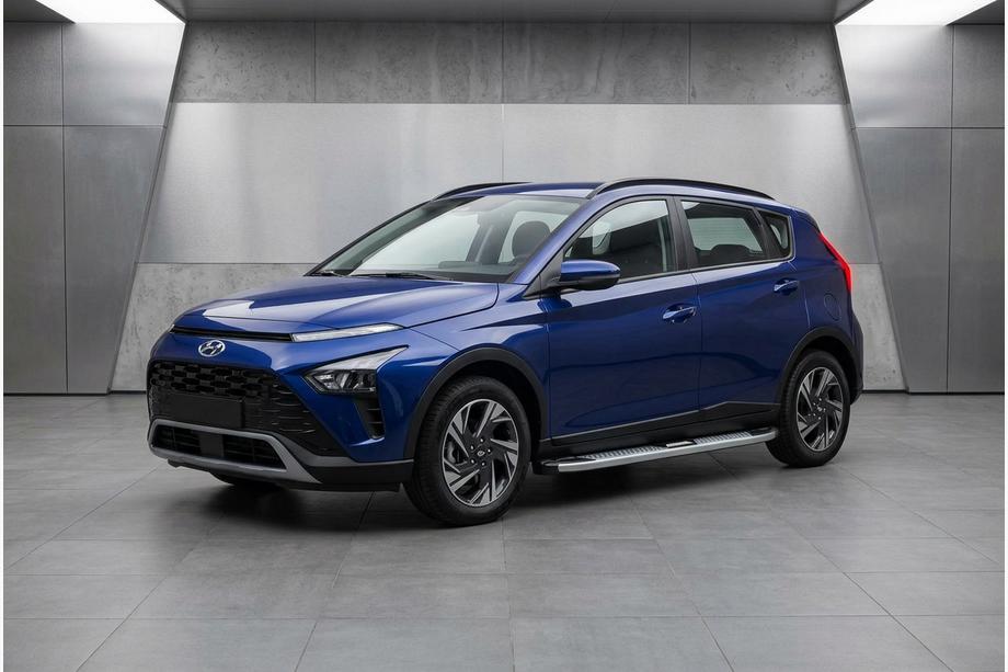Hyundai Bayon 2021- гг. Боковые Подножки Mevsim Grey (2 шт., Алюминий) Image