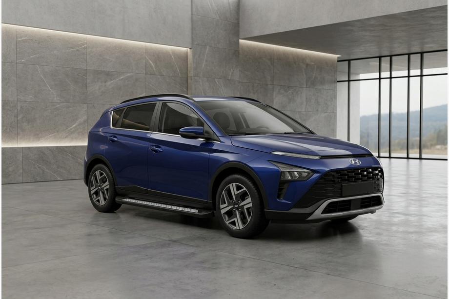 Hyundai Bayon 2021- гг. Боковые Подножки Vision New Black (2 шт., Алюминий) Image