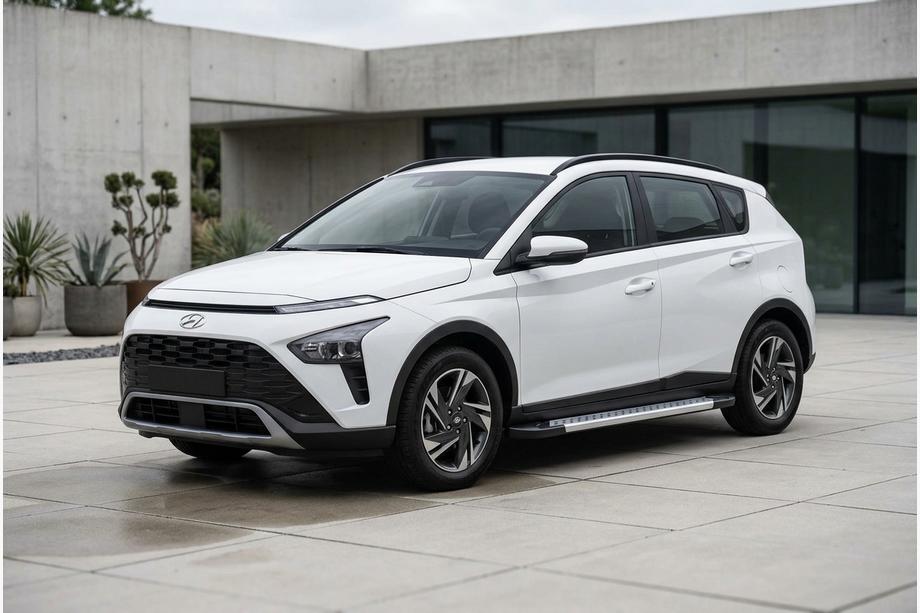 Hyundai Bayon 2021- гг. Боковые Подножки Vision New Grey (2 шт., Алюминий) Image
