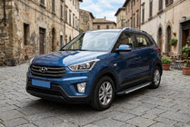 Hyundai Creta 2014-2020 гг. Боковые Подножки Duru (2 шт., Алюминий) фото 1