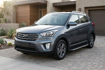 Hyundai Creta 2014-2020 гг. Боковые Подножки Maya V1 (2 шт., Алюминий) фото 1