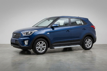 Hyundai Creta 2014-2020 гг. Боковые Подножки Maya V2 (2 шт., Алюминий) фото 2
