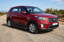 Hyundai Creta 2014-2020 гг. Боковые Подножки Maya Red (2 шт., Алюминий) фото 1