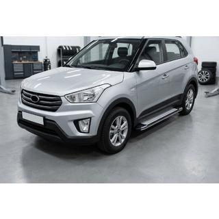 Боковые Подножки Rainbow (2 шт., Алюминий) Hyundai Creta 2014-2020 гг. фото 1