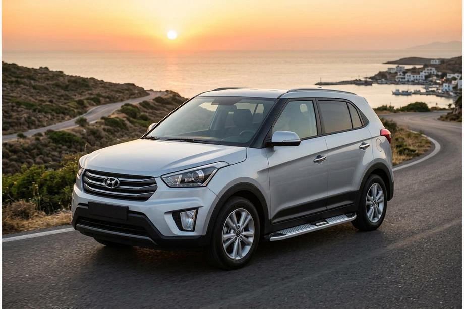 Hyundai Creta 2014-2020 гг. Боковые Подножки Mevsim Grey (2 шт., Алюминий) Фото 1