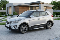 Hyundai Creta 2014-2020 гг. Боковые пороги Allmond Grey (2 шт., алюминий) фото 1