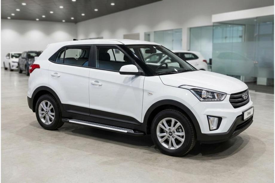 Hyundai Creta 2014-2020 гг. Боковые Подножки Line (2 шт., Алюминий) Фото 1