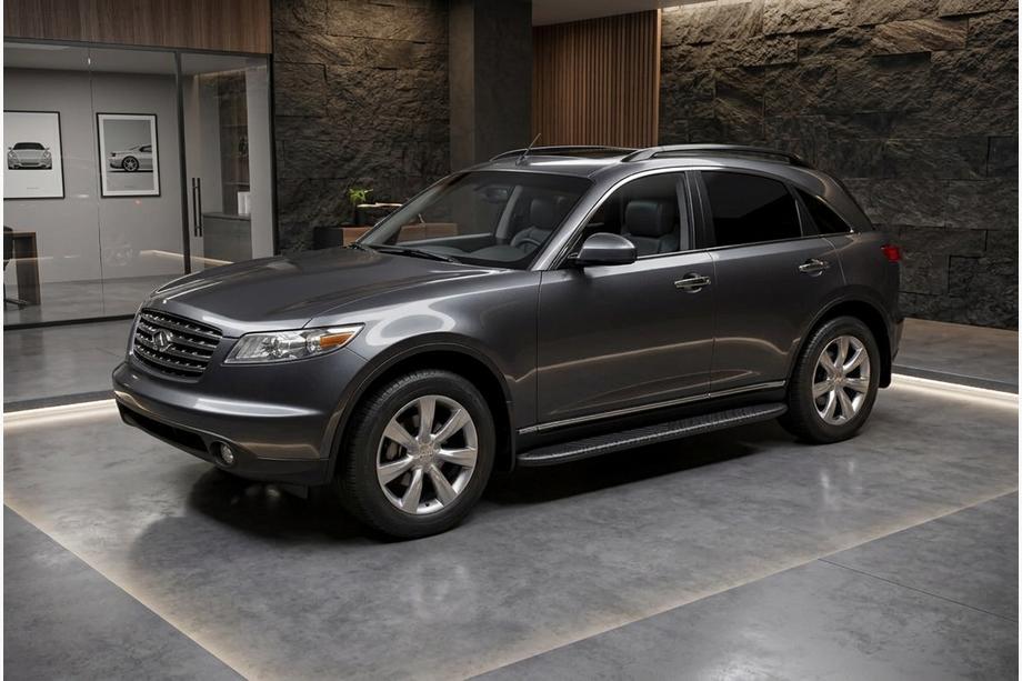 Infiniti FX 2003-2008 гг. Боковые Подножки Bosphore Black (2 шт., Алюминий) Image