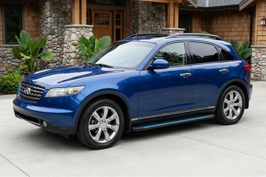 Infiniti FX 2003-2008 гг. Боковые Подножки Maya Blue (2 шт., Алюминий) Фото 1