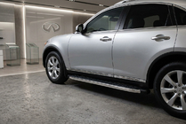 Infiniti FX 2003-2008 гг. Боковые Подножки BlackLine (2 шт., Алюминий) фото 1