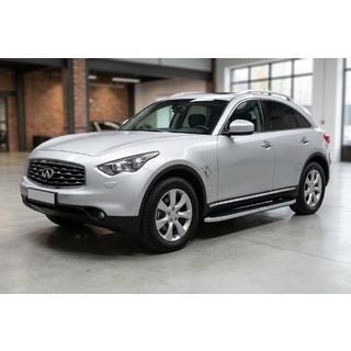 Боковые Подножки Tayga Grey (2 шт., Алюминий) Infiniti FX 2003-2008 гг. фото 1