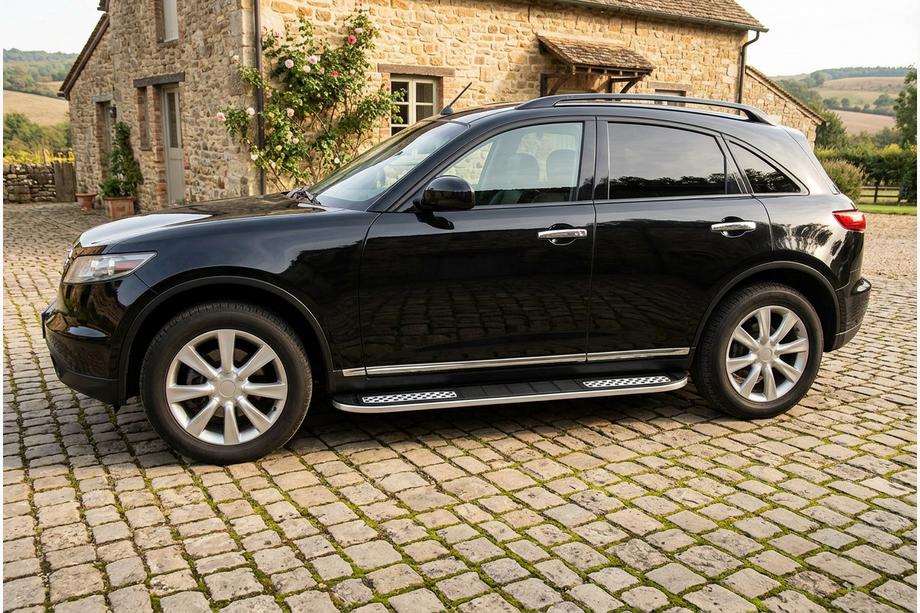 Infiniti FX 2003-2008 гг. Боковые Подножки Tayga V2 (2 шт., Алюминий) Фото 1