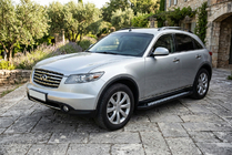 Infiniti FX 2003-2008 гг. Боковые Подножки Vision New Black (2 шт., Алюминий) фото 1