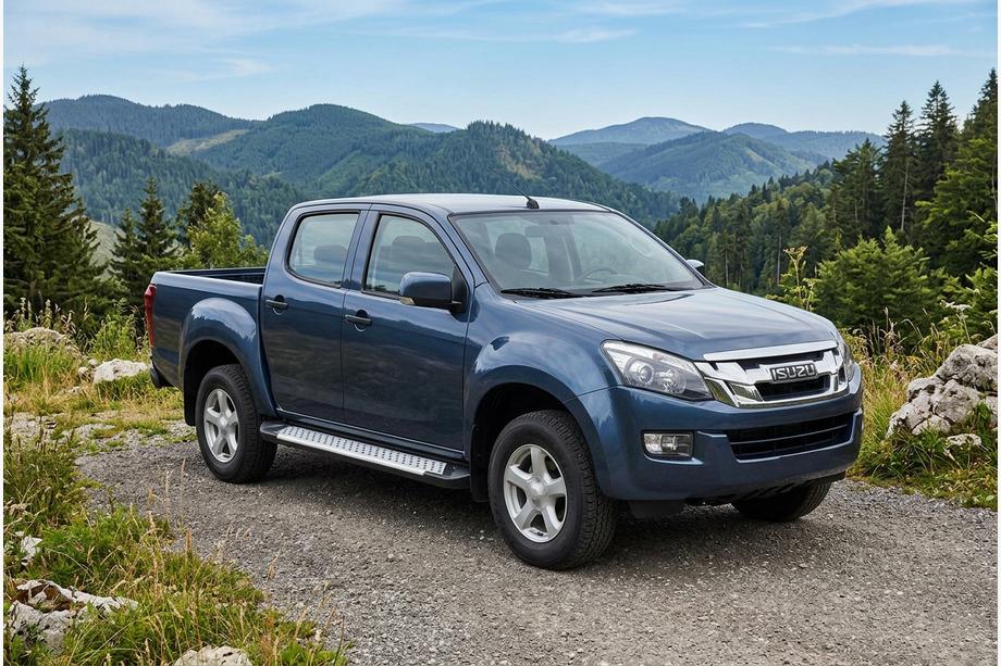 Isuzu D-Max 2011-2019 гг. Боковые пороги Allmond Grey (2 шт., алюминий) Image