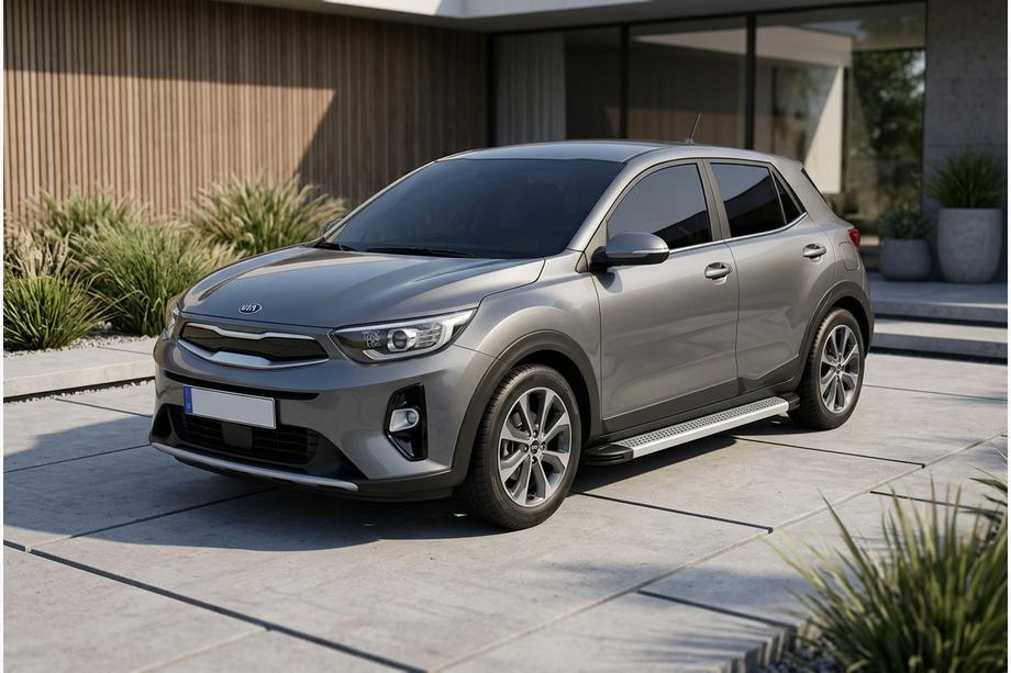 Kia Stonic 2017- гг. Боковые Подножки Maya V2 (2 шт., Алюминий) Image