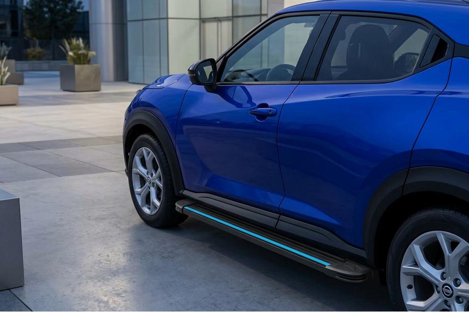 Nissan Juke 2020- гг. Боковые Подножки Maya Blue (2 шт., Алюминий) Image
