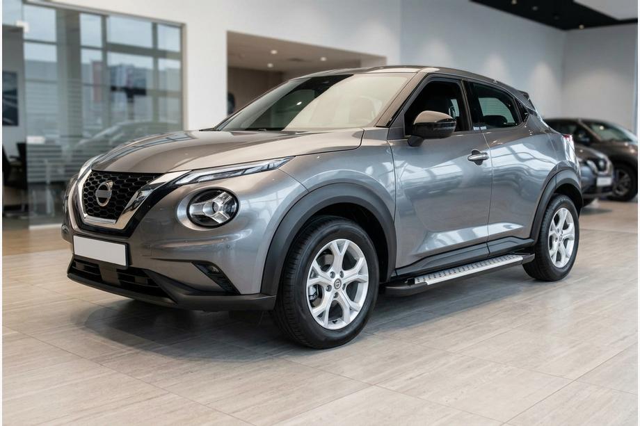 Nissan Juke 2020- гг. Боковые пороги Allmond Grey (2 шт., алюминий) Фото 1