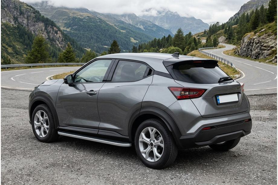 Nissan Juke 2020- гг. Боковые Подножки Tayga Grey (2 шт., Алюминий) Фото 1
