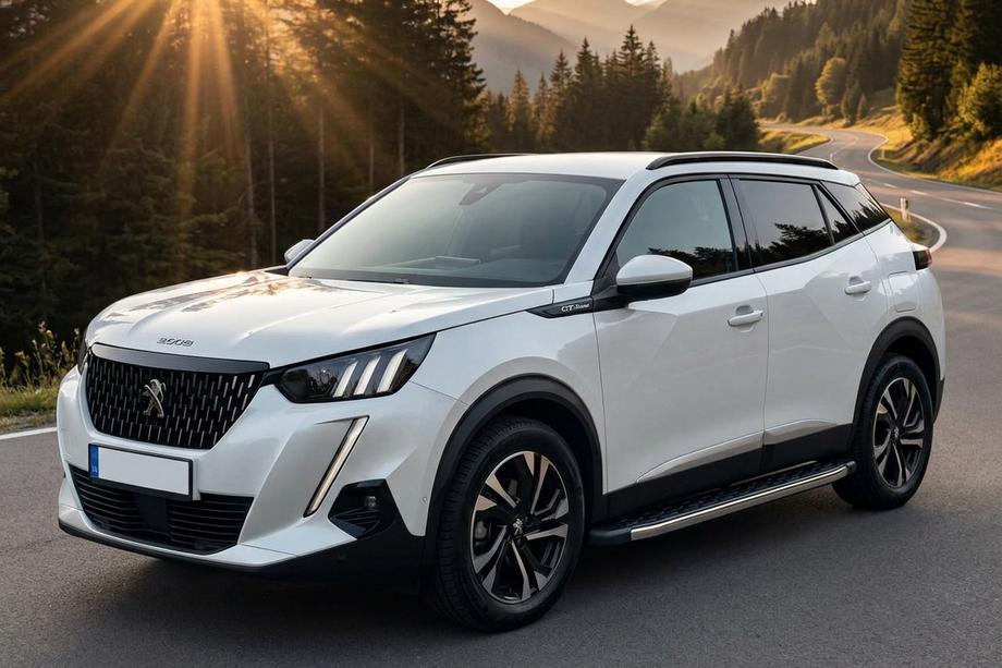 Peugeot 2008 2019- гг. Боковые Подножки BlackLine (2 шт., Алюминий) Фото 1