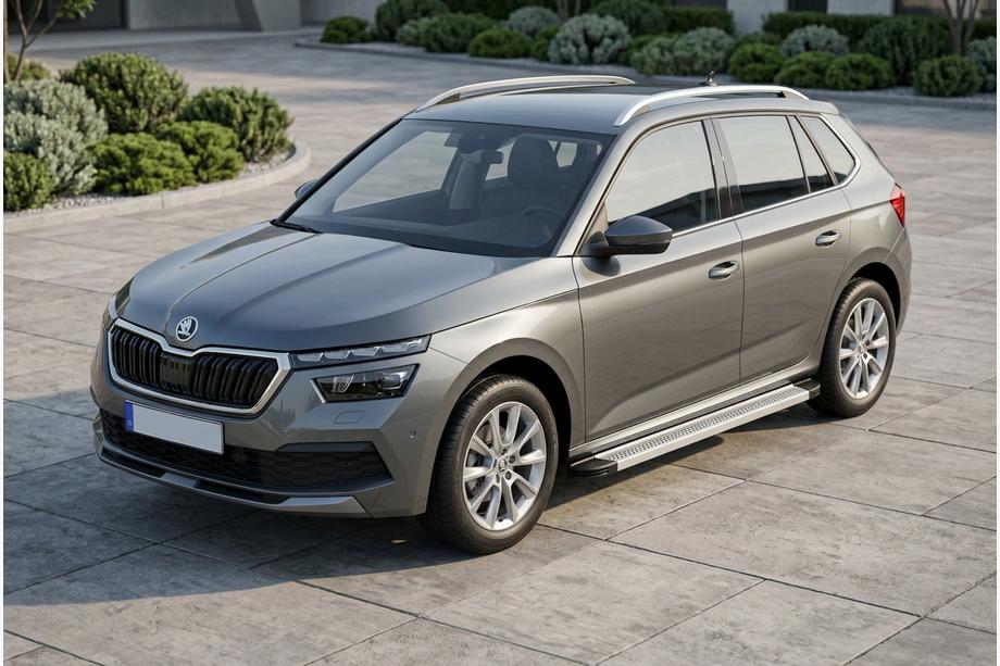 Skoda Kamiq 2019- гг. Боковые Подножки Maya V2 (2 шт., Алюминий) Image