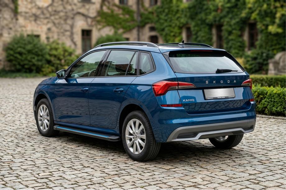Skoda Kamiq 2019- гг. Боковые Подножки Maya Blue (2 шт., Алюминий) Image