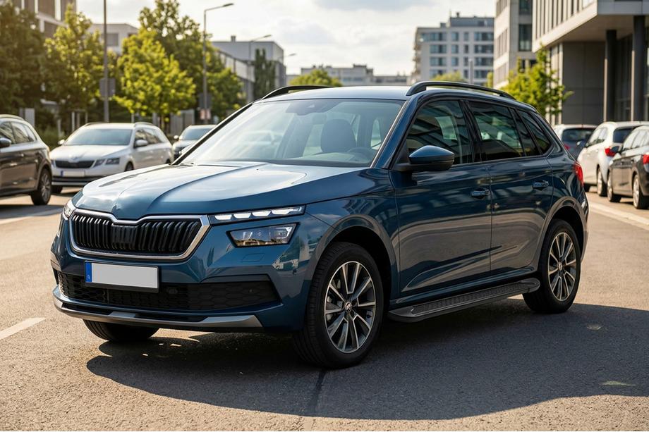 Skoda Kamiq 2019- гг. Боковые Подножки Allmond Black (2 шт., Алюминий) Фото 1