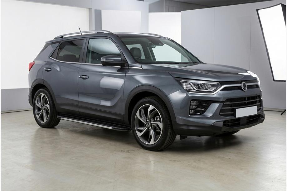 SsangYong Korando 2019- гг. Боковые Подножки Bosphore Grey (2 шт., Алюминий) Image