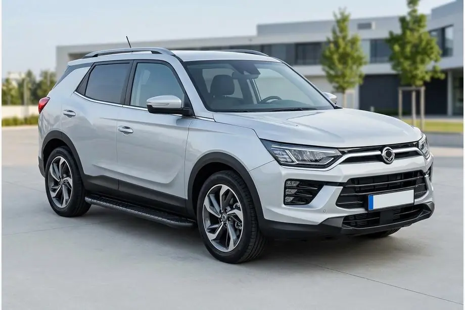 SsangYong Korando 2019- гг. Боковые Подножки Bosphore Black (2 шт., Алюминий) Image
