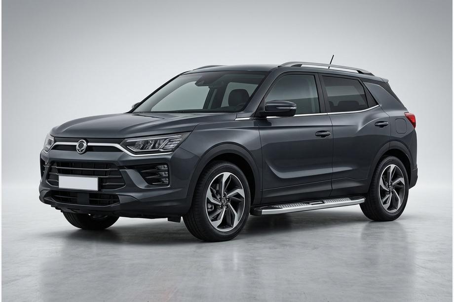 SsangYong Korando 2019- гг. Боковые Подножки Mevsim Grey (2 шт., Алюминий) Image