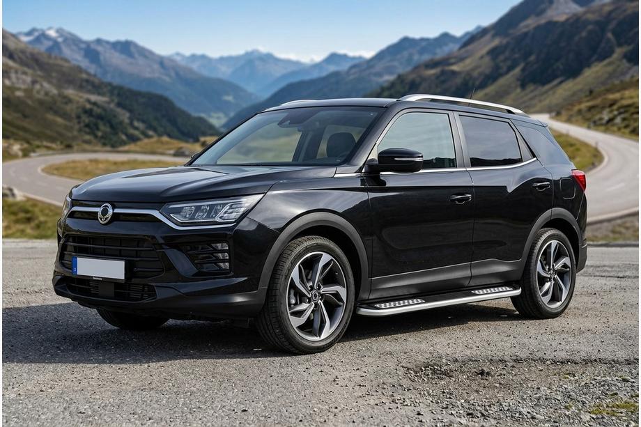 SsangYong Korando 2019- гг. Боковые Подножки Tayga V2 (2 шт., Алюминий) Image