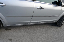 Ford Focus II 2005-2008 гг. Дверные Молдинги Нержавеющая Сталь (4 шт) OmsaLine - Итальянская Нержавейка фото 1