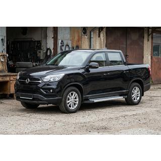 Боковые Подножки Vision New Grey (2 шт., Алюминий) SsangYong Musso ІІ 2018- гг. фото 1