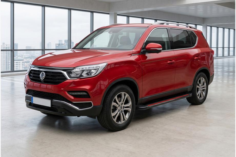 SsangYong Rexton II 2017- гг. Боковые Подножки Maya Red (2 шт., Алюминий) Image