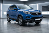 SsangYong Rexton II 2017- гг. Боковые Подножки Maya Blue (2 шт., Алюминий) фото 1
