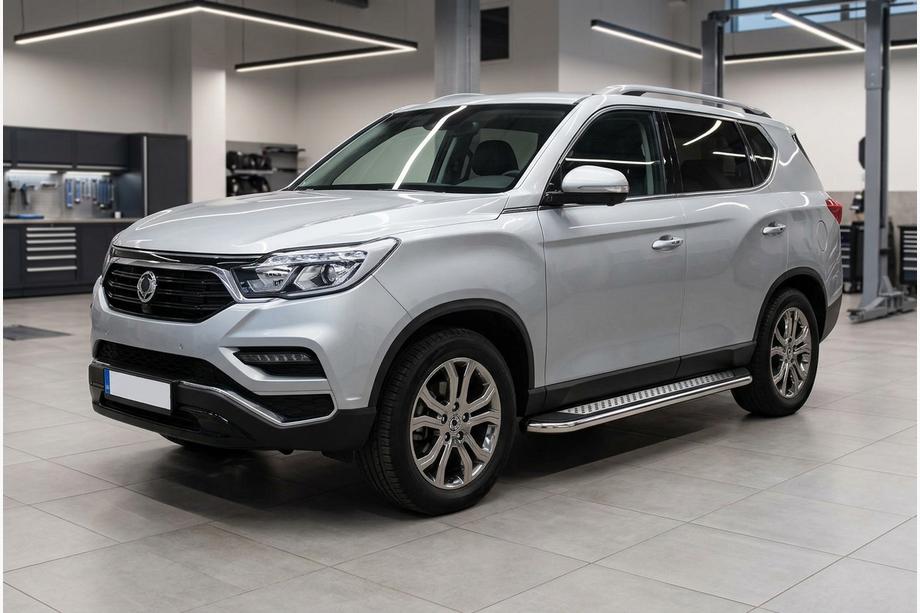 SsangYong Rexton II 2017- гг. Боковые Подножки Maydos V2 (2 шт., Алюминий) Image