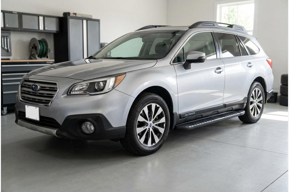 Subaru Outback 2014-2019 гг. Боковые Подножки Bosphore Black (2 шт., Алюминий) Image