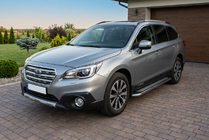 Subaru Outback 2014-2019 гг. Боковые Подножки Maydos V2 (2 шт., Алюминий) фото 1